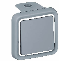 Legrand Plexo Серый Переключатель 1-клавишный накладной, 10А, в сборе ...