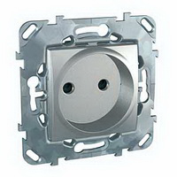 SE Unica Top Алюминий Розетка 1-ая б/з с защитными шторками винт. зажим (MGU5.033.30ZD)